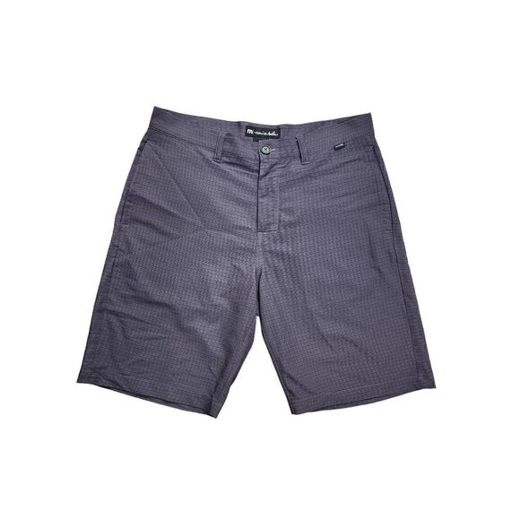Travis Mathew Performance Golf Shorts Men's 32x10 Gray striped poly stretch - Picture 1 of 9